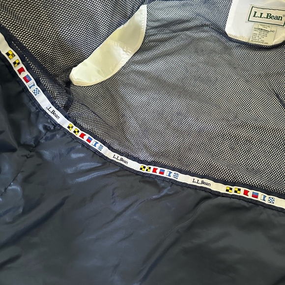 VTG 90’s Y2K LL Bean Jacket Womens L White Nautical Windbreaker Sailing Hooded. - Picture 8 of 16